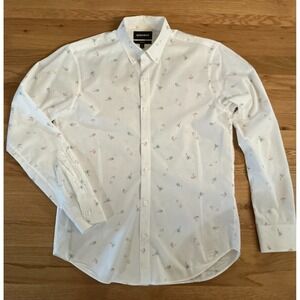 Bonobos White Button-Down Shirt with Small Blue & Pink Prints